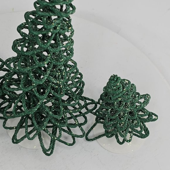 Department 56 Accessory Frosted Zig Zag Trees Set Of 3 Resin Snow Village 52507 - Picture 8 of 8